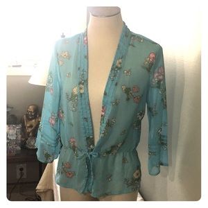 Old Navy Sheer Blouse Coverup, tie waist ,Night or Day wear